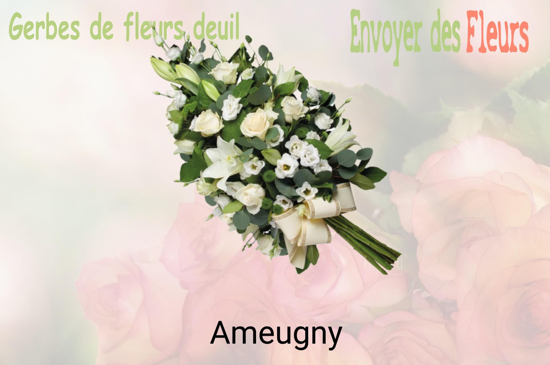 Gerbe de fleurs de deuil livrée à Ameugny